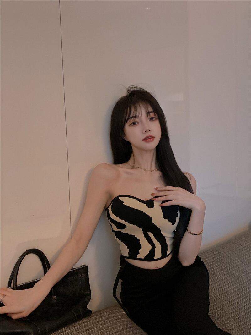 トップス サマー薄手スタイルストラップ ショートジャケット 夏物 ブラックストロベリース6431228055