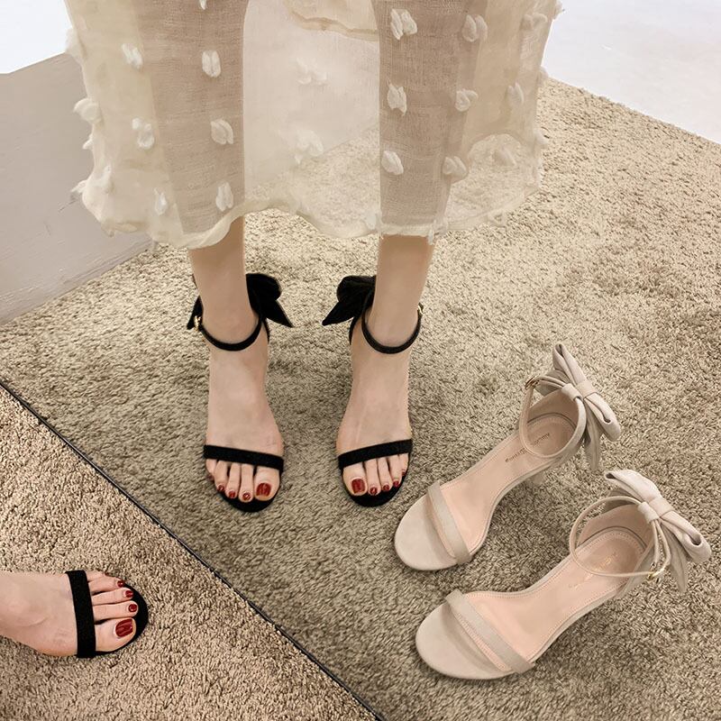 サンダルサマーレッドスタイルリボンヒール ハイヒール 靴 シューズ 夏物 フェイクシューズ76641167022