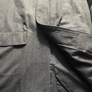 HERMES wool coat leather lining