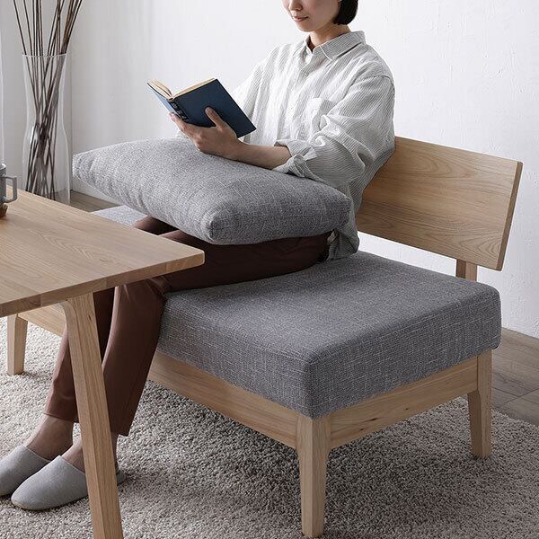 ダイニング ベンチ 単品 〔 背付き グレー 〕 木製 天然木 ダイニング ベンチ 単品 〔 背付き グレー 〕 木製 天然木