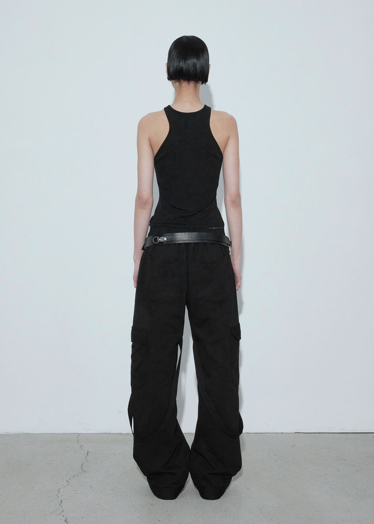 BOHEMIAN SEOUL] RIBBED SLIT TANKTOP, BLACK 正規品 韓国ブランド