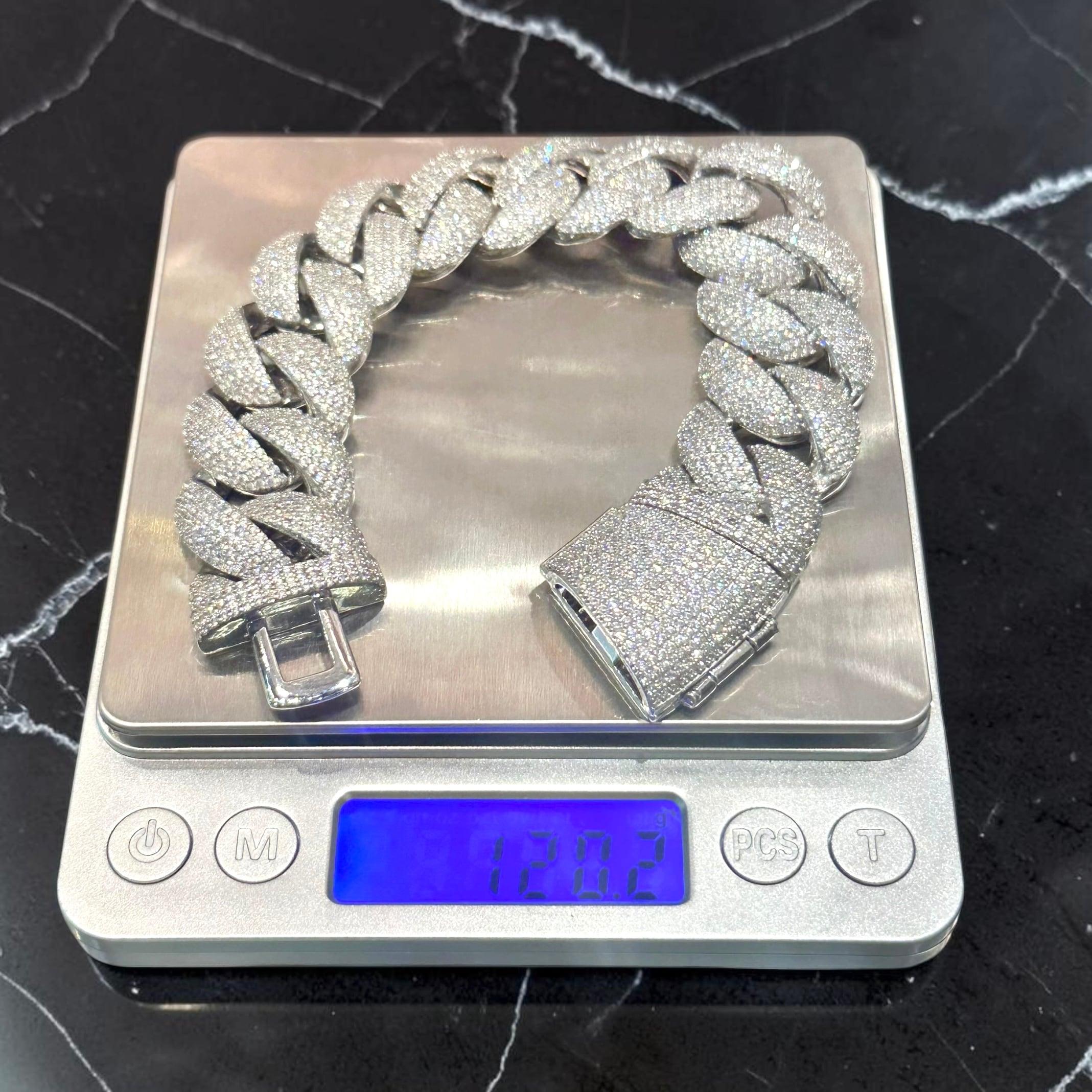 フルアイスアウト 喜平ネックレス 50cm 幅23mm 喜平チェーン シルバー 送料無料 【セット商品】 フルアイスアウト 喜平ネックレス 50cm 45cm