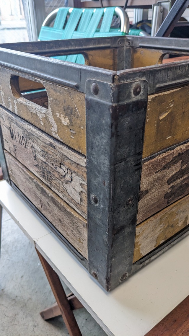 1950's Vintage Medosweet MILK Crate Wood Box ビンテージ ウッドボックス ミルクボックス 木製