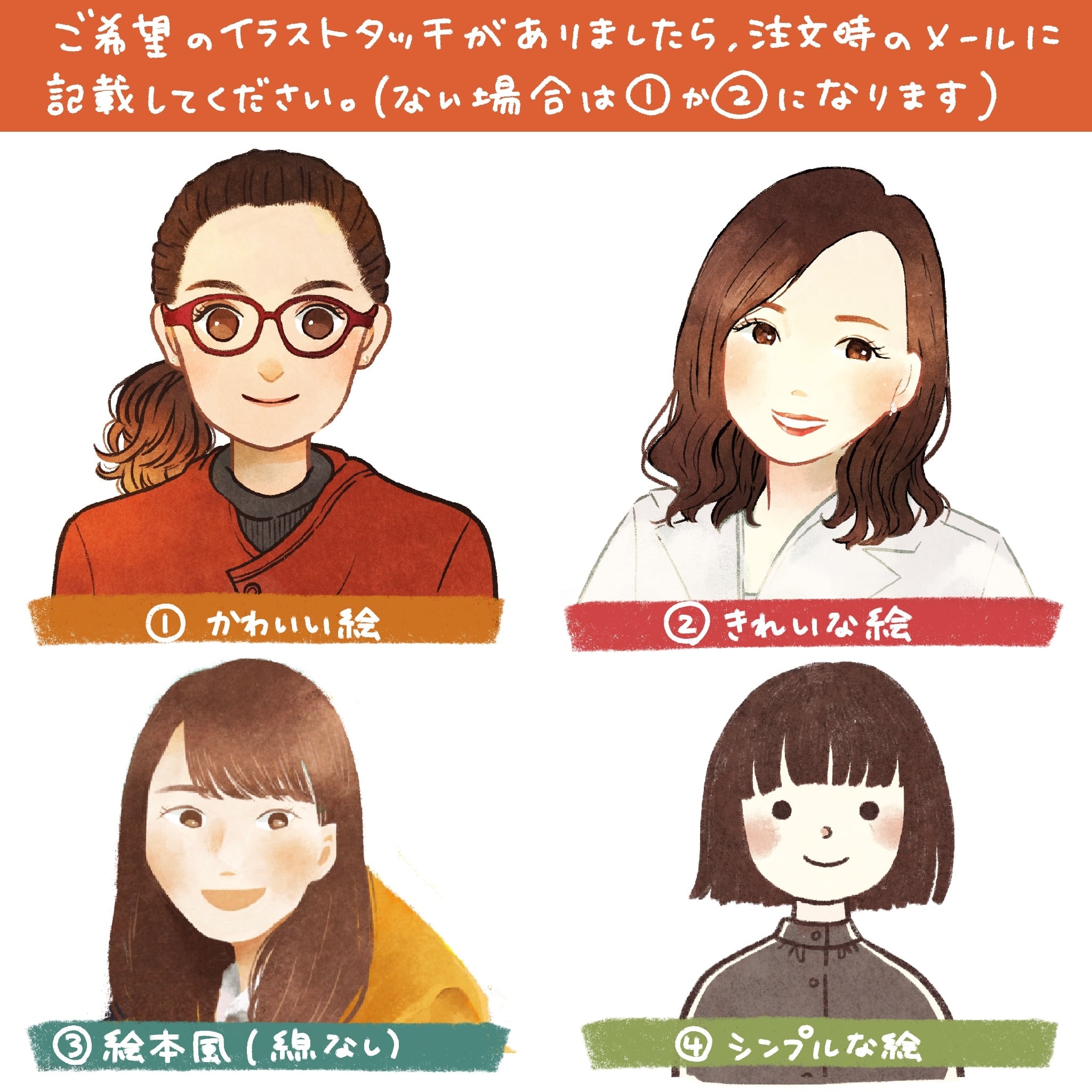 赤ちゃんとの似顔絵 表情2種類 似顔絵屋coconoca イラストオーダー ウェルカムボード ギフト かわいい似顔絵