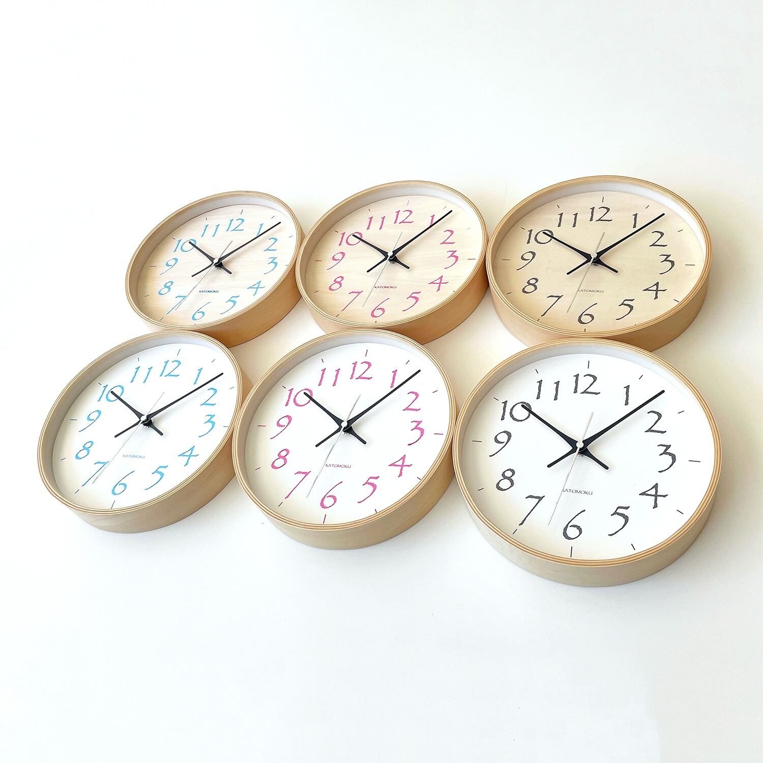 K.factory 掛時計 木製 KATOMOKU plywood clock 21 ブラック km-120BK 掛け時計 | 加藤木工