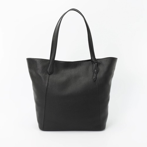 Shrink Leather Vertical Tote Bag(No metal fittings)　Black