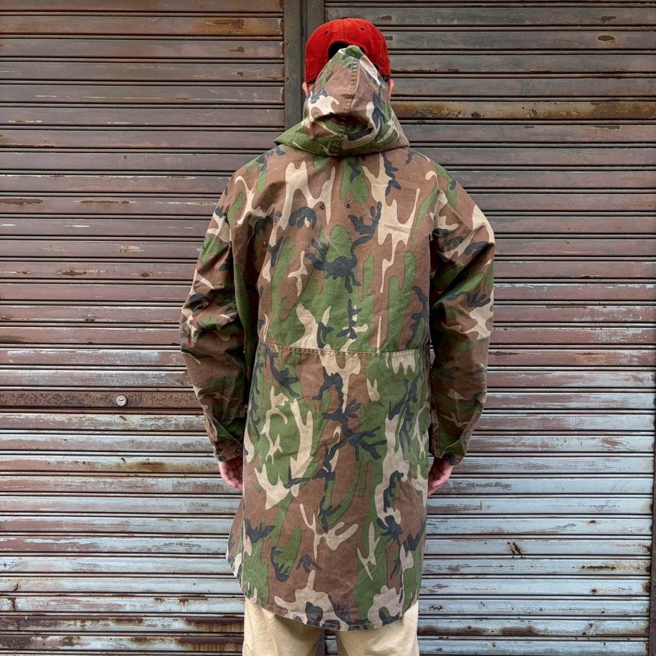 70s USA製 ハンティングパーカー ウッドランドカモ 迷彩 L
