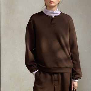 Minimal Henley Relax Sweat Top T4212