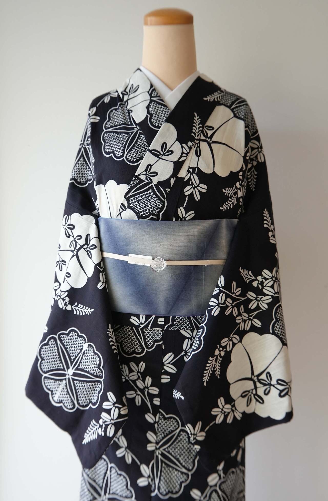 京都 藤井絞・半幅帯】板締め絞り×雪花絞り リバーシブル 半幅帯