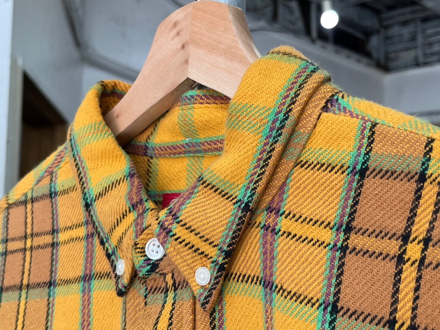 Supreme PULLOVER PLAID FLANNEL SHIRT GOLD XL 10648 | BRAND BUYERS ...