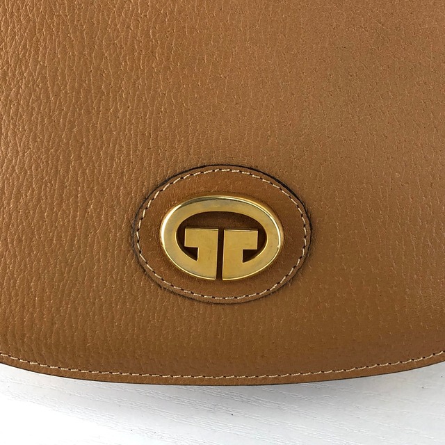 GUCCI グッチ ショルダーバッグ ブラウン GG レザー ラウンド vintage ヴィンテージ オールド fmbtc6