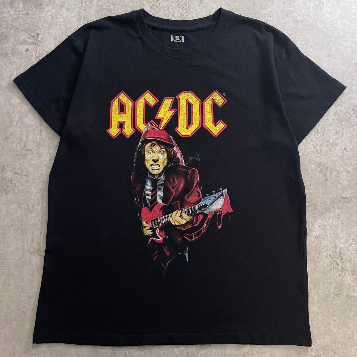 AC/DC BACK IN BLACK バンドTシャツ バンT メンズL 古着 リプリント