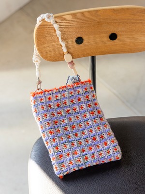 手織りツイードサコッシュ | pocket × short | 芭蕉糸を使用