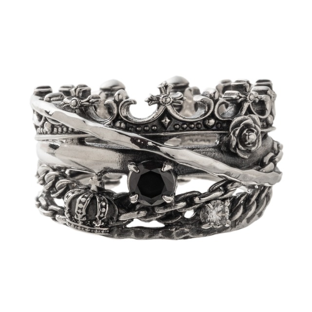 【指輪売り上げランキング4位】ミックスレイヤードリング　AKR0070　Mixed layered ring　シルバーアクセサリー Silver jewelry