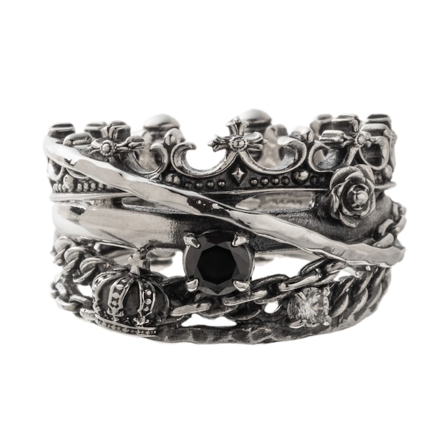 【指輪売り上げランキング2位】ミックスレイヤードリング　AKR0070　Mixed layered ring　シルバーアクセサリー Silver jewelry