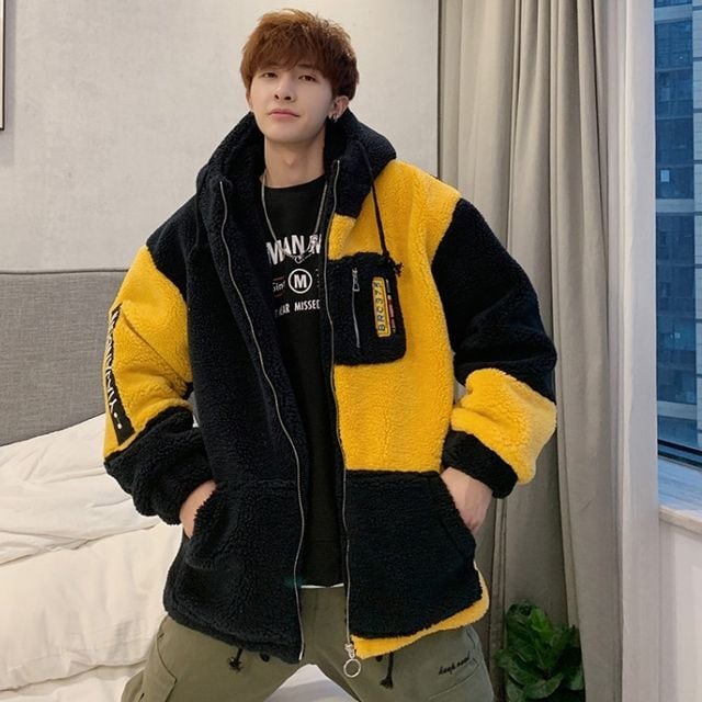 FIVE フード付きジャケット 黒と黄色 FIVE フード付きジャケット 黒と黄色 FIVE フード付きジャケット 黒と