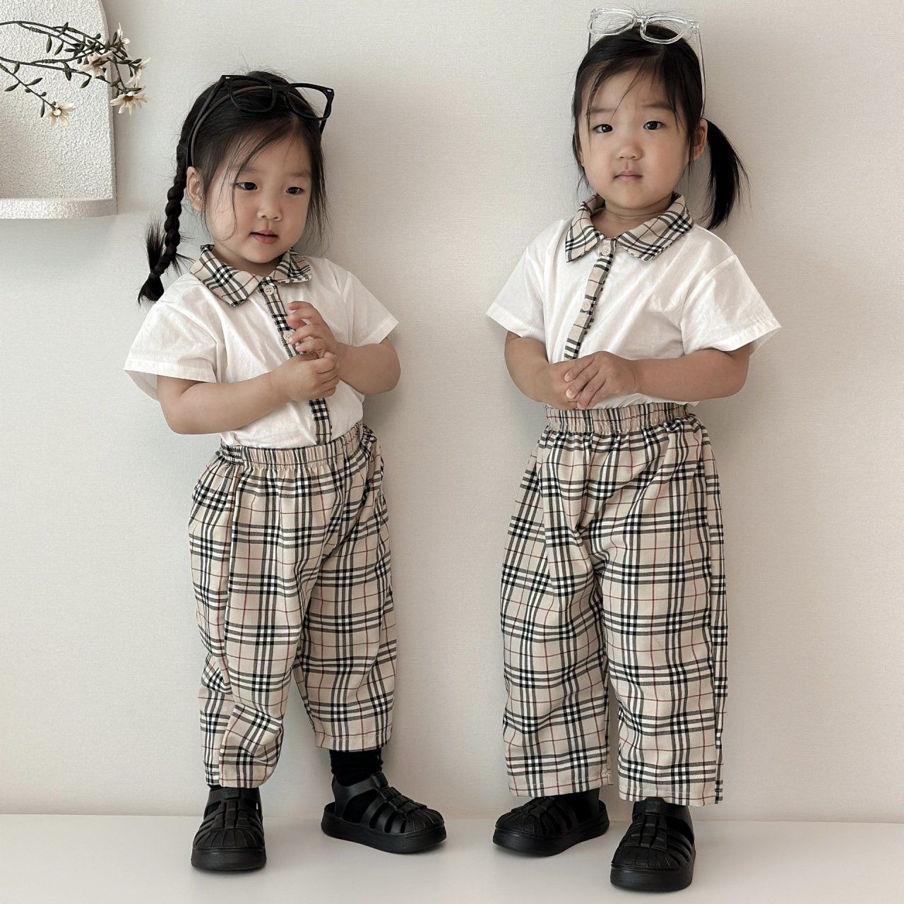 [Moran bebe] Checkered baggy pants / [모란] 첵배기팬츠
