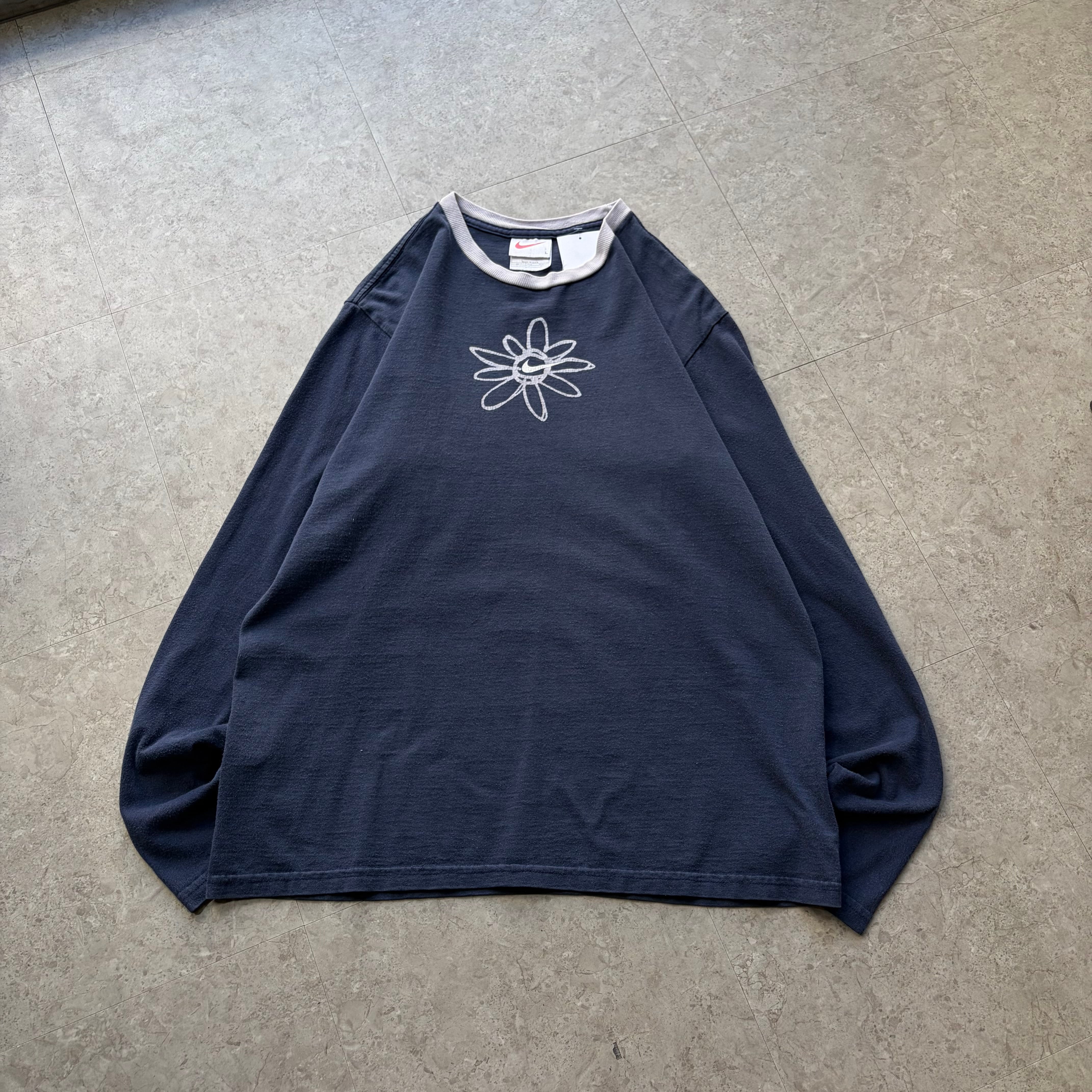 90s NIKE "floral swoosh" ringer L/S T-shirt【仙台店】
