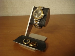 クリスマス　腕時計スタンド 腕時計スタンド おしゃれ　腕時計スタンド 高級　腕時計スタンド かわいい　ウオッチスタンド　ブラック半円トレイ付き腕時計スタンド  No.130228