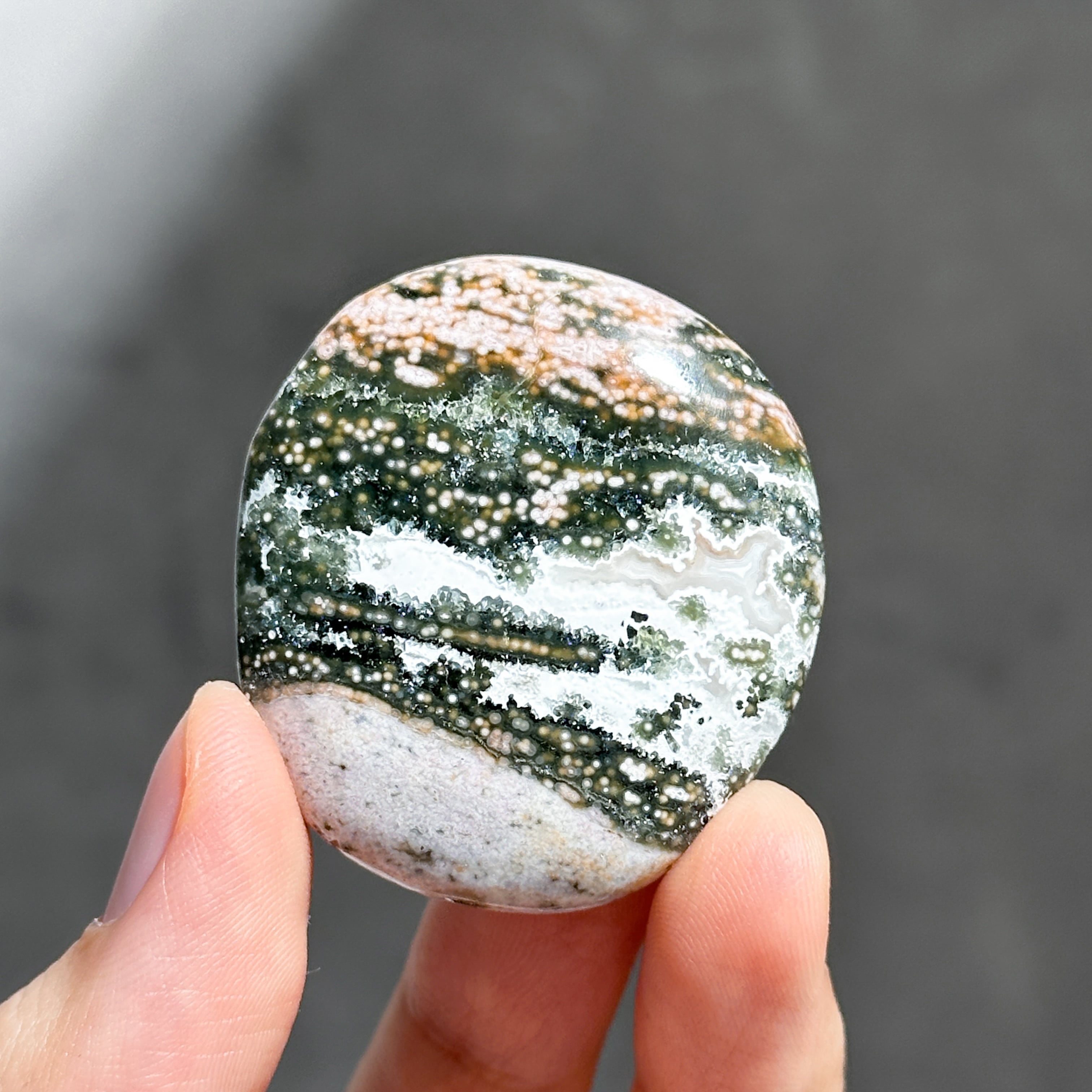 オーシャンジャスパー パームストーン41◇ Ocean Jasper ◇天然石・鉱物・パワーストーン