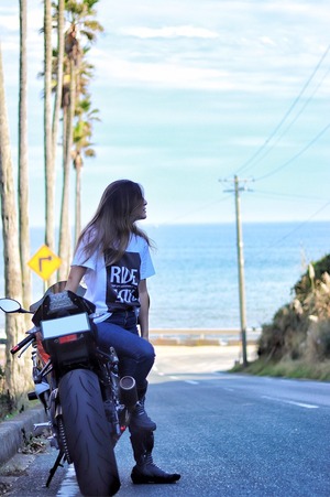 【タイムセール！数量限定！】RIDE×RIDE T-SHIRTS バイク乗りのおみつTシャツ！ 利益は全て九州豪雨・医療従事者への寄付します！