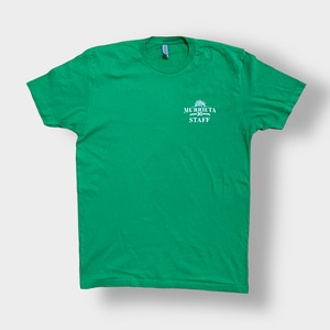 【NEXTLEVEL】MURRIETA ワンポイント ロゴ Tシャツ バックプリント グリーン 半袖 us古着