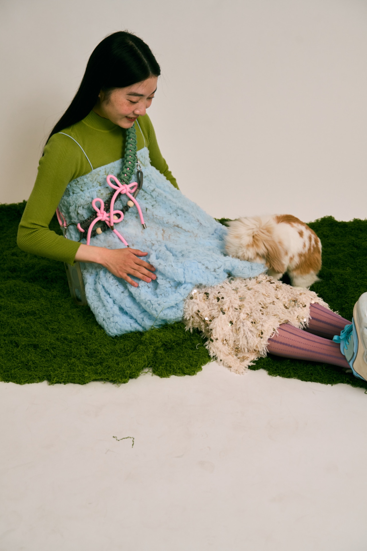 2way thick ribbon strap Dusty Pink