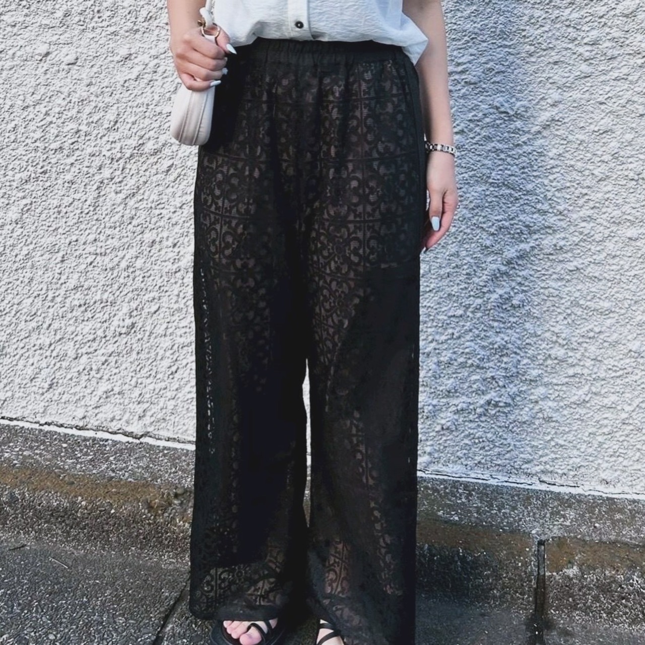 ロージー  Rosiee タイルレースワイドパンツ