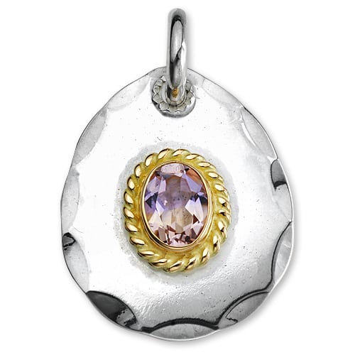 【鷲見太郎 Pendant ペンダント】Sメタルペンダントw/アメトリンK18カップ/オーバル6×8【送料無料】