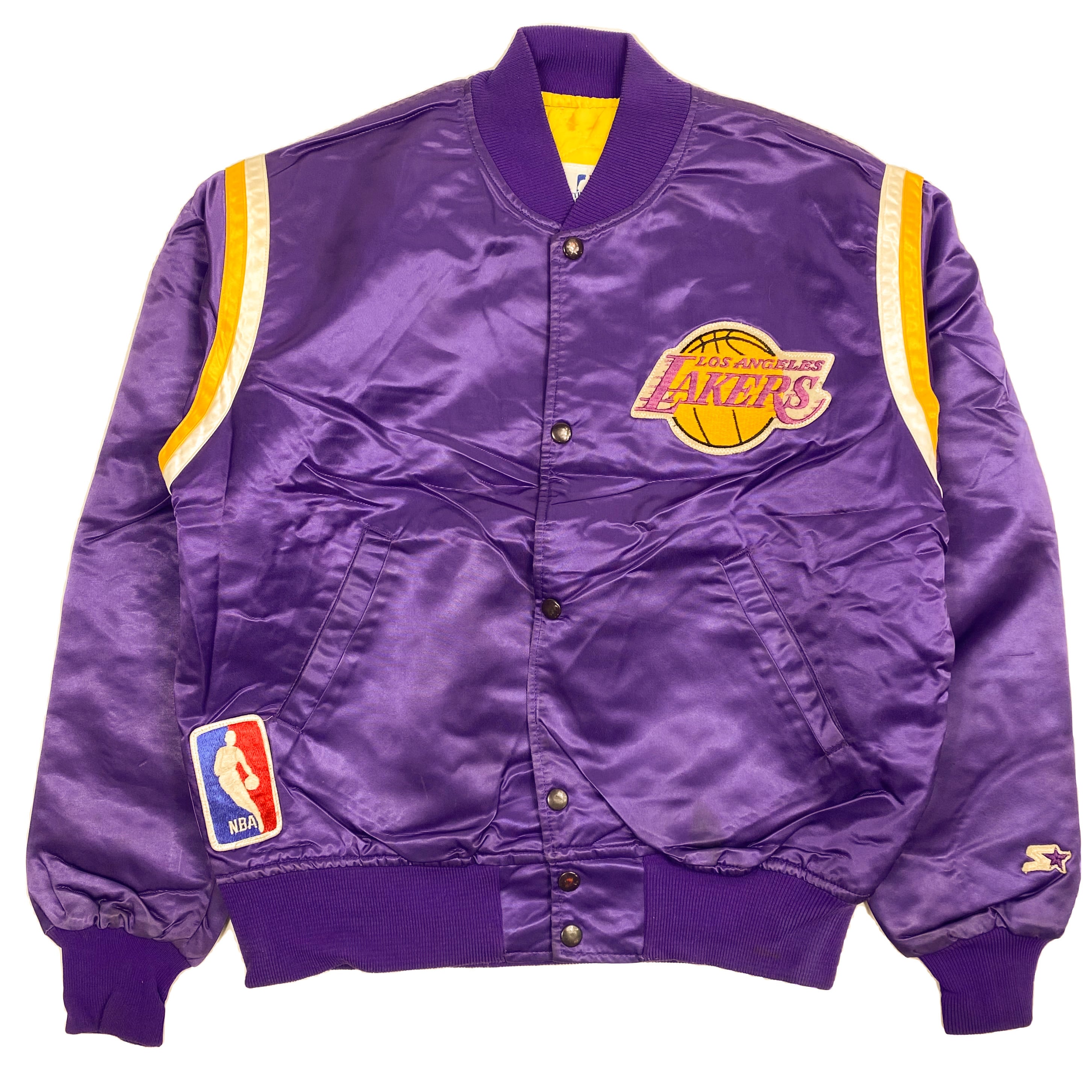 STARTER lakers スターター レイカーズ ゴールド ジャケット Mレア裏地パープル