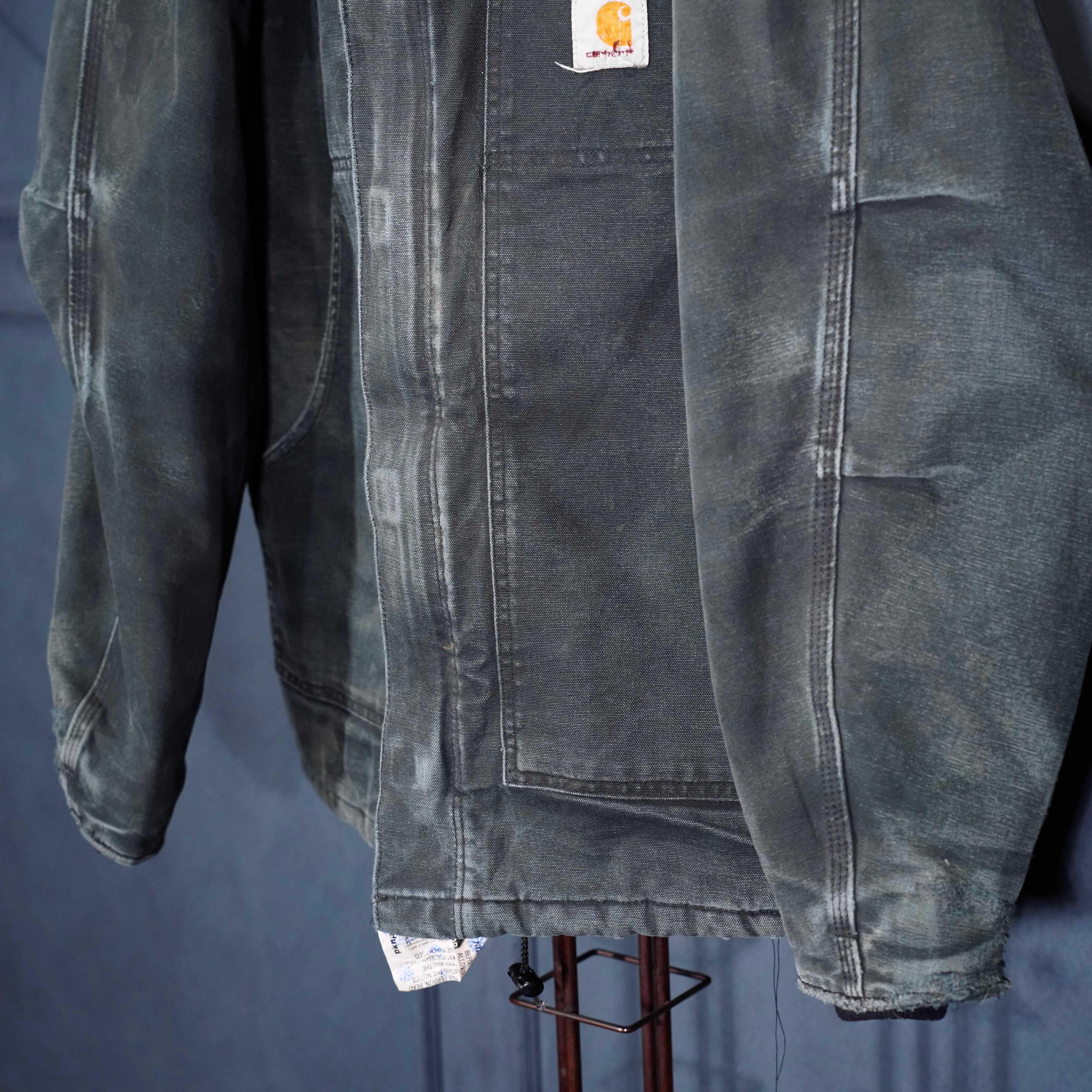 00's USA VINTAGE Carhartt FADED DESIGN DUCK ZIP UP BLOUSON/00年代