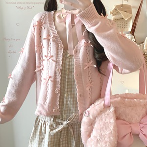 ゆめかわ♡全６カラー　ぷちリボン付きカーディガン　jya8