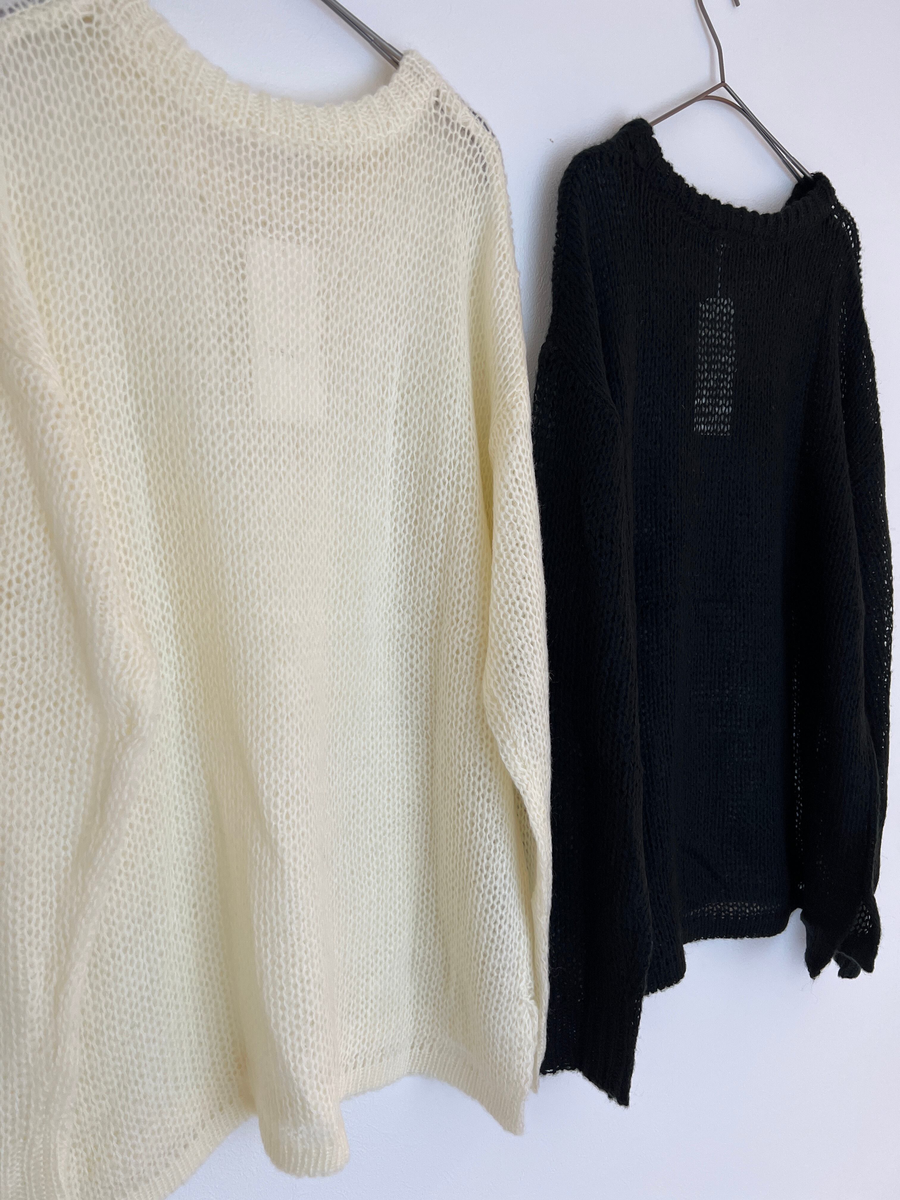 【SELECT】モヘアライクシアークルーネックPO