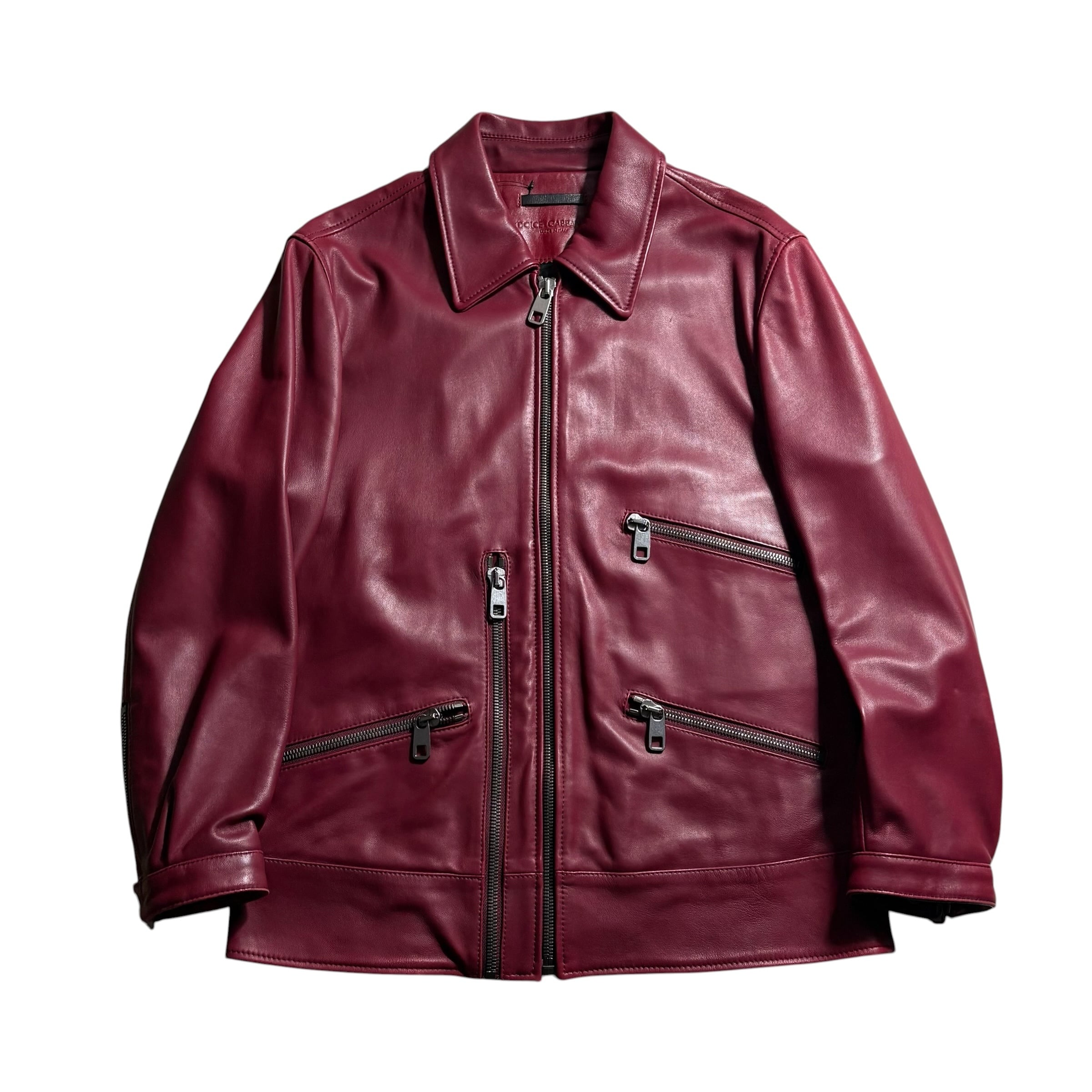 JOHN GALLIANO sweat switching leather blouson | NOIR ONLINE