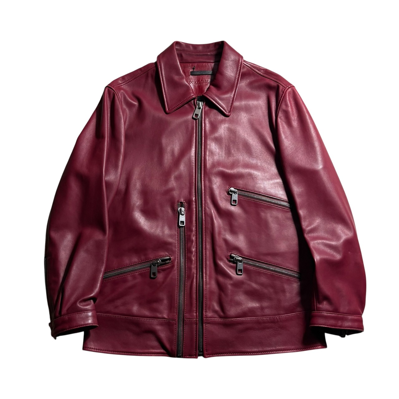 DOLCE&GABBANA blood red leather riders jacket