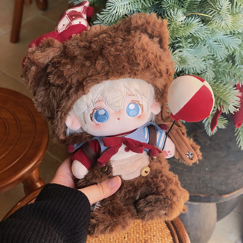 【Germany Vintage】ぬいぐるみ　ベア　サロペット 帽子 20cmぬいぐるみ用 トップス+襟+ベアサロペット+ベア帽子+ピエロ帽子+