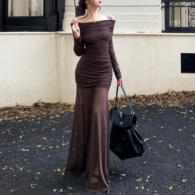 ワンピース シャツワンピース ロング ロング丈 アンクル丈 袖あり 半袖