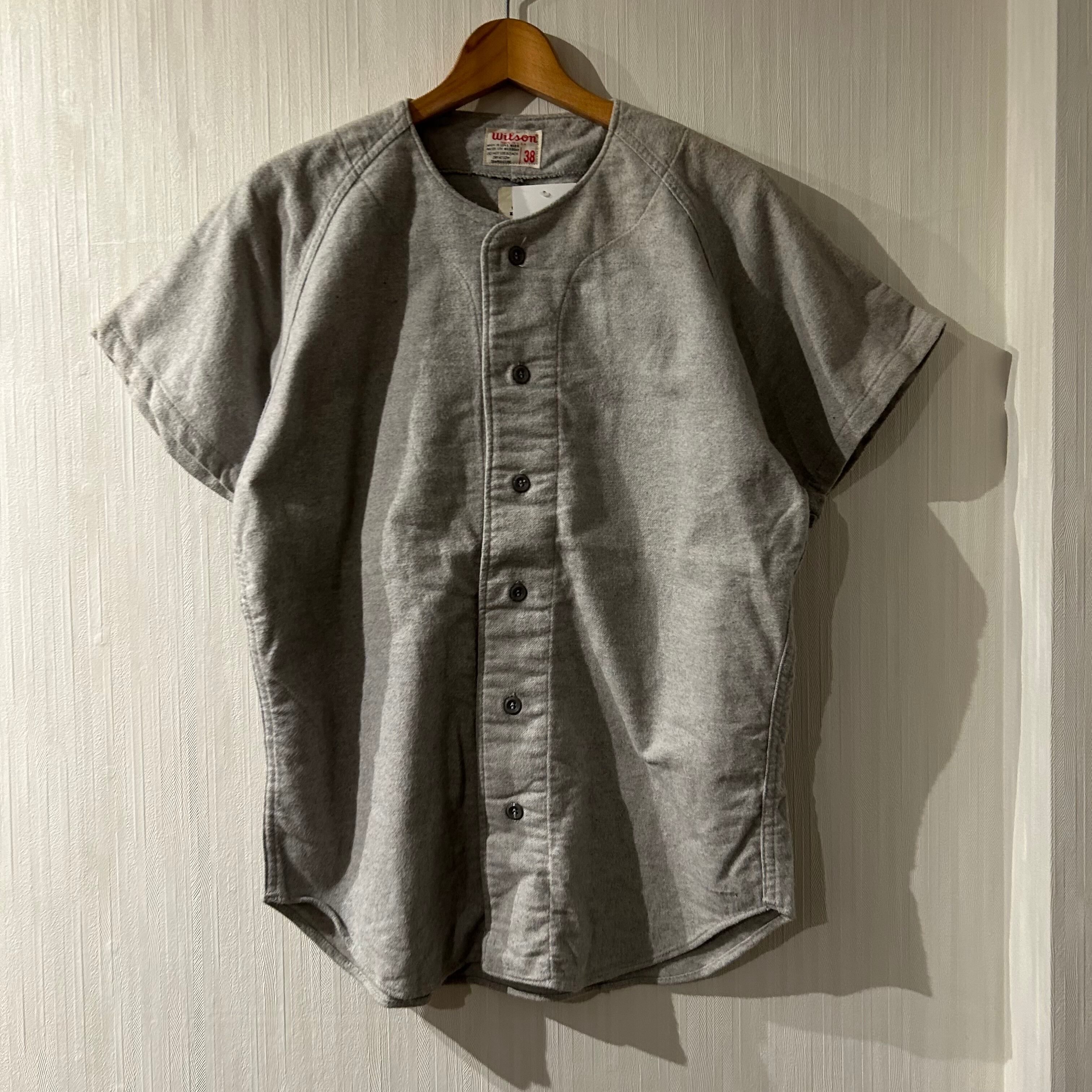 Dead Stock!! 1970s Wilson plain cotton baseball shirt