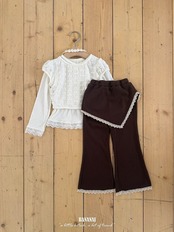 韓国子供服 / BANANA J / 26Autumn / バブル パフスリーブTシャツ / 秋服 / キッズ *XS~JS*