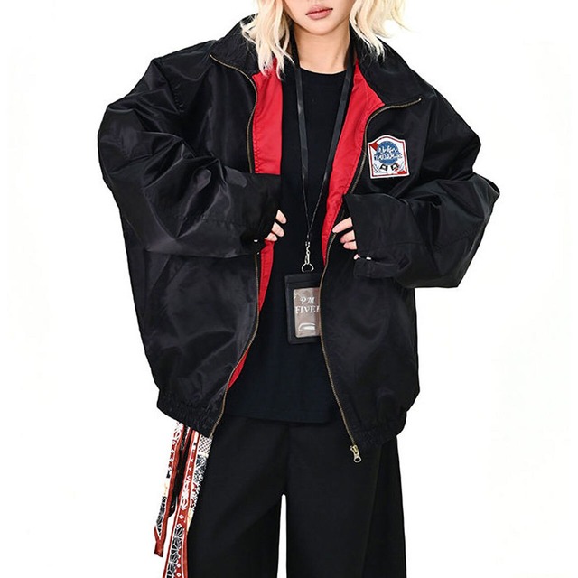 レトロワッペンスタンドジップブルゾン 2col   R01438