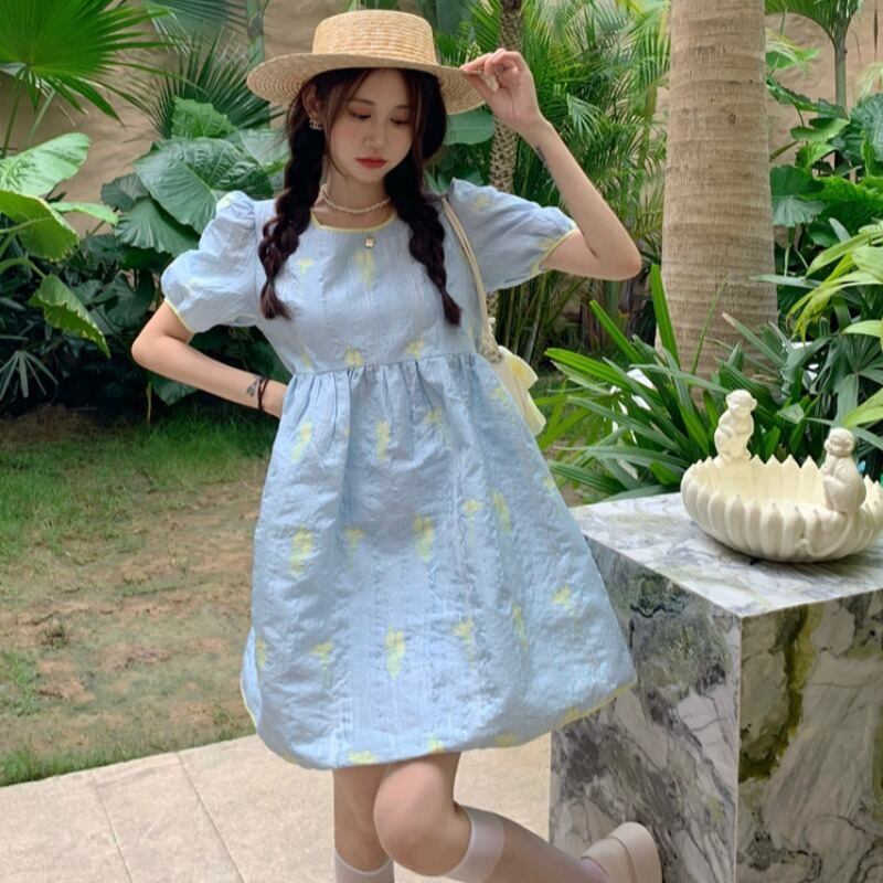 スタイルラウンドネックスリーブウェストドレス レディース レース 大人ガーリー スウィート キュート カジュアル Oネック ハンチェンe74447851358