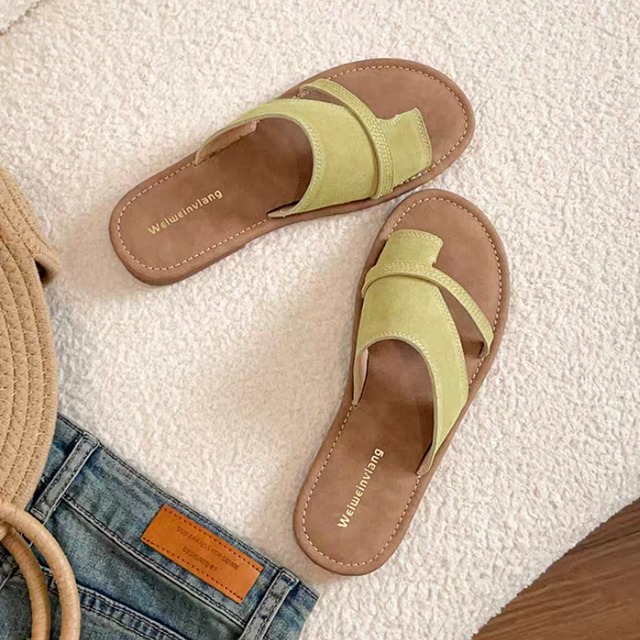 ヌバック調親指トング＆細甲バンドサンダル　　1146