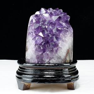 1.4Kg アメジスト 原石 ウルグアイ産 アメジスト クラスター amethyst 台座付属 一点物 182-8808