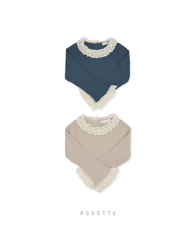 【取寄】rosette｜dora lace tee｜ドラレースT｜XS-JS｜kids｜26 autumn