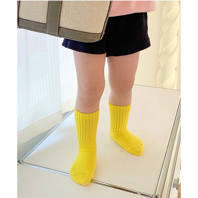 【即納】ビビッドカラー単色ソックス 全10色