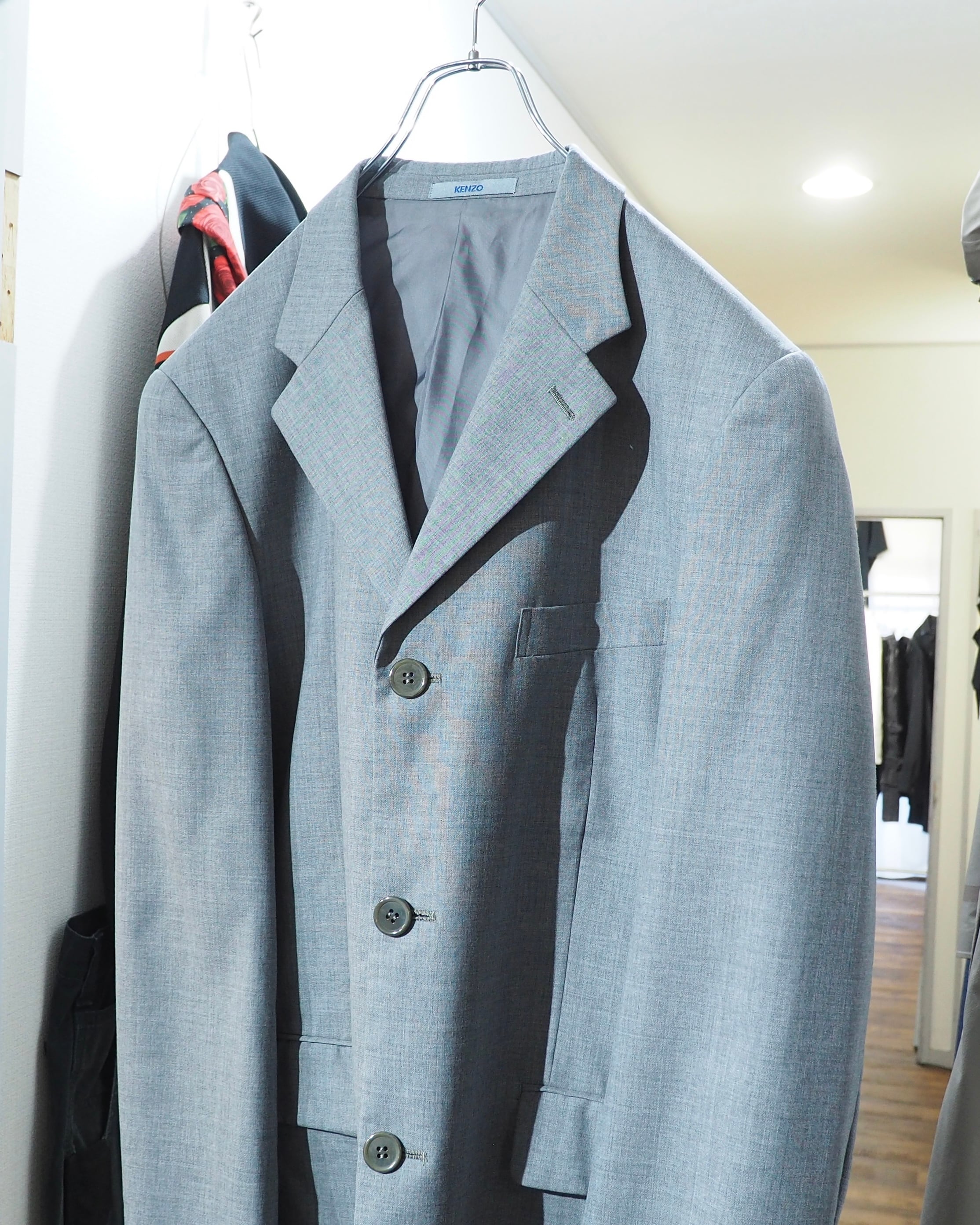 1990s " KENZO HOMME " Beautiful Smoky Blue Color vintage Tailored jacket