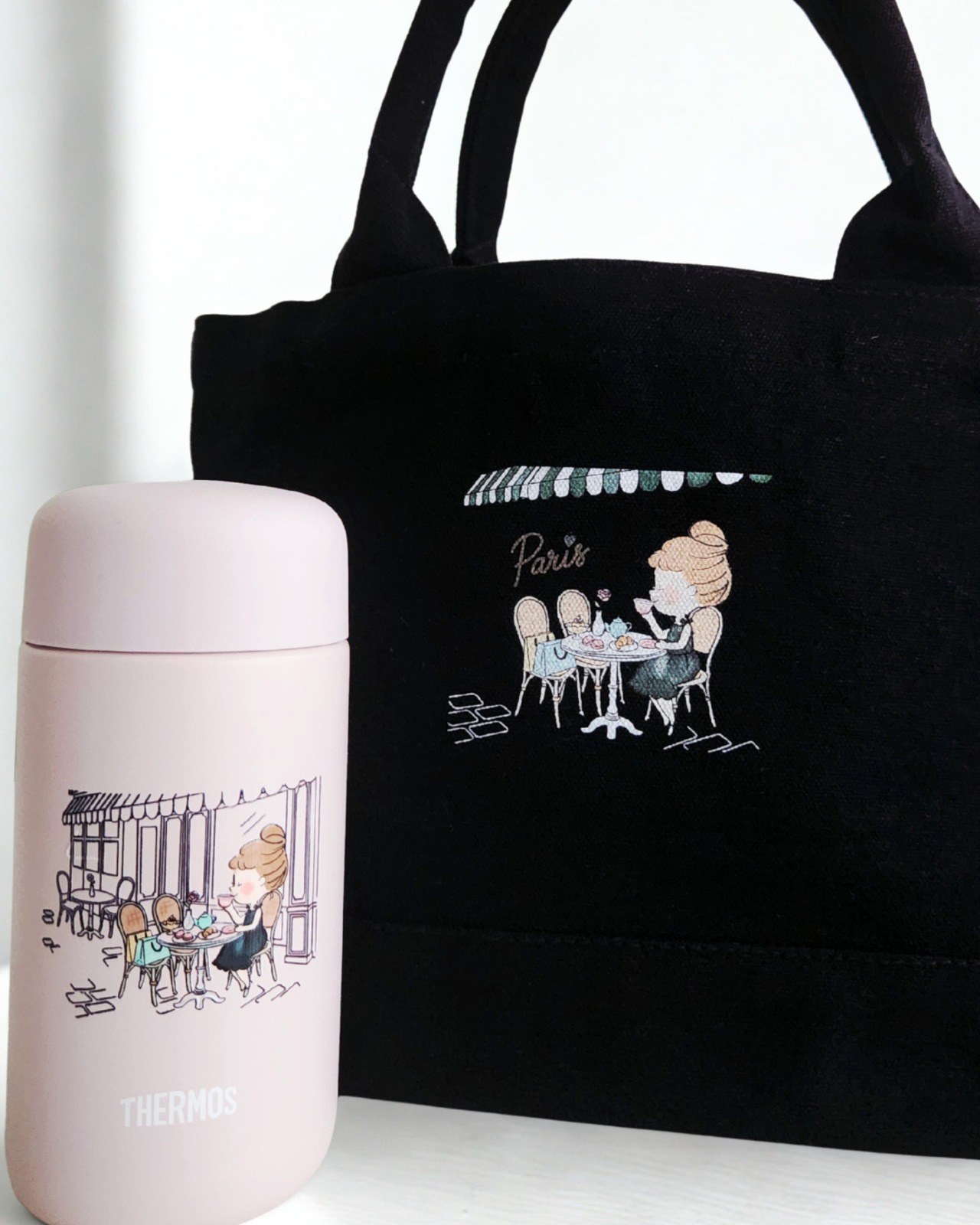 【7月限定】cafe_ステンレス ボトル＆トートバッグ - 2