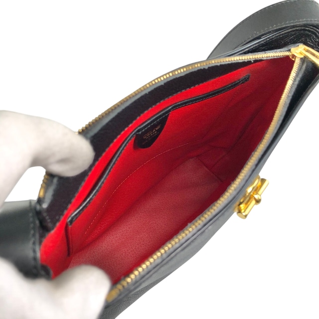 CELINE セリーヌ ショルダーバッグ ブラック マンテル レザー vintage ヴィンテージ オールド agj7jw