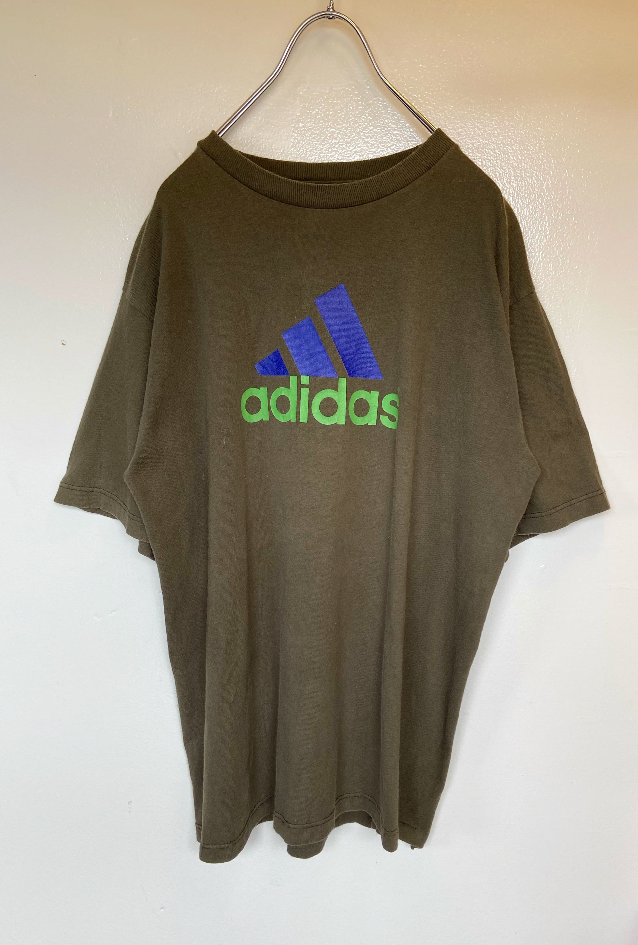 【激レア】 adidas アディダス 刺繍ロゴ デカロゴ バイカラー Tシャツ