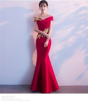 ★送料無料★9号（M）☆豪華立体刺繍マーメイドドレス(OPN2365）